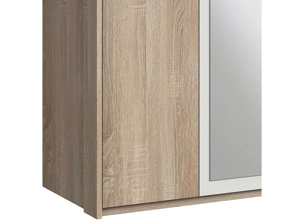 Moderner Drehtürenkleiderschrank in Eiche Sägerau Weiß