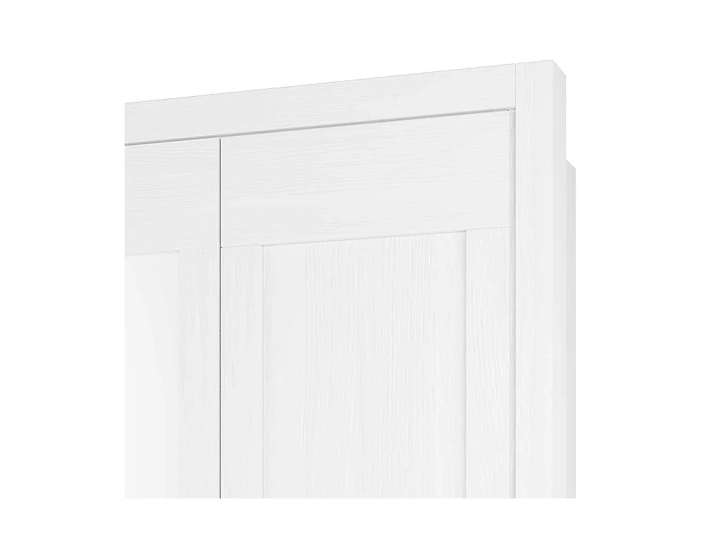 Drehtürenkleiderschrank in Weiß Pinie furniert Spiegel