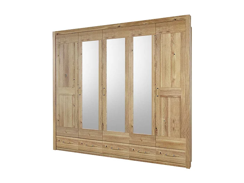 Spiegeltürenkleiderschrank in Asteichefarben fünf Schubladen