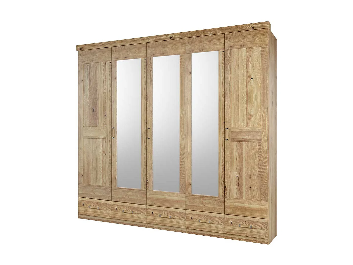 Spiegeltürenkleiderschrank in Asteichefarben fünf Schubladen