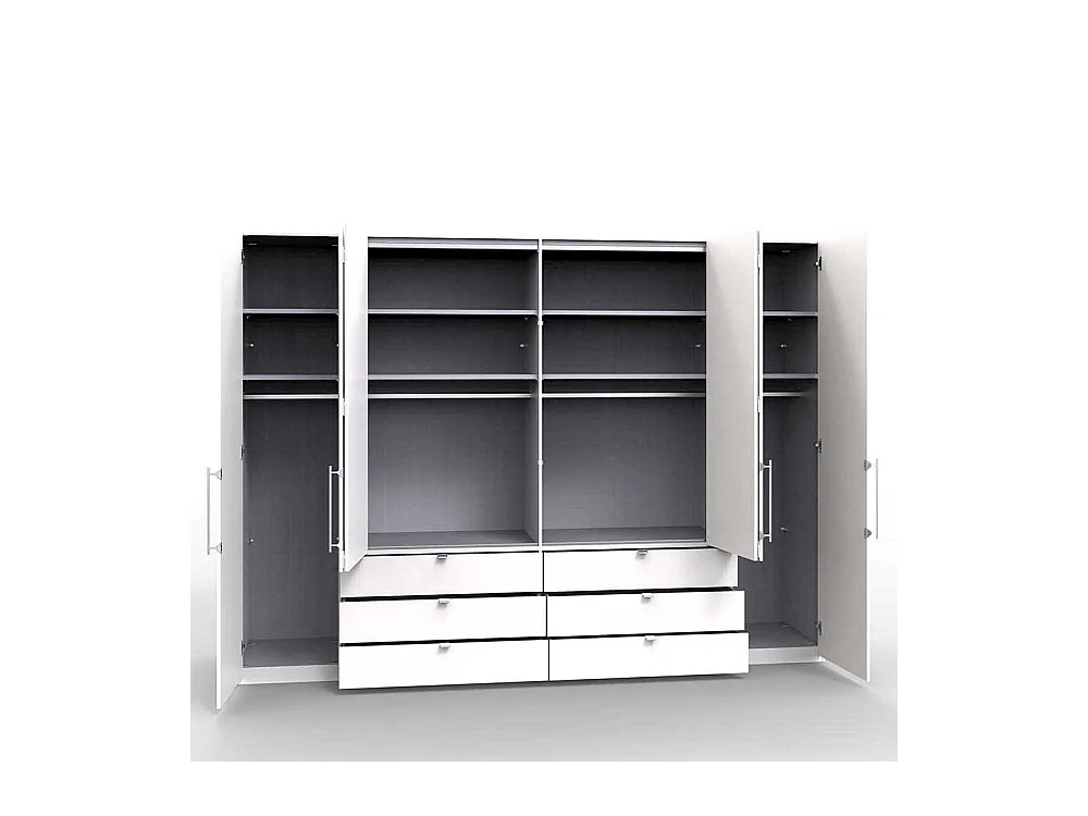 Panorama Ankleideschrank in Weiß Eiche Sägerau