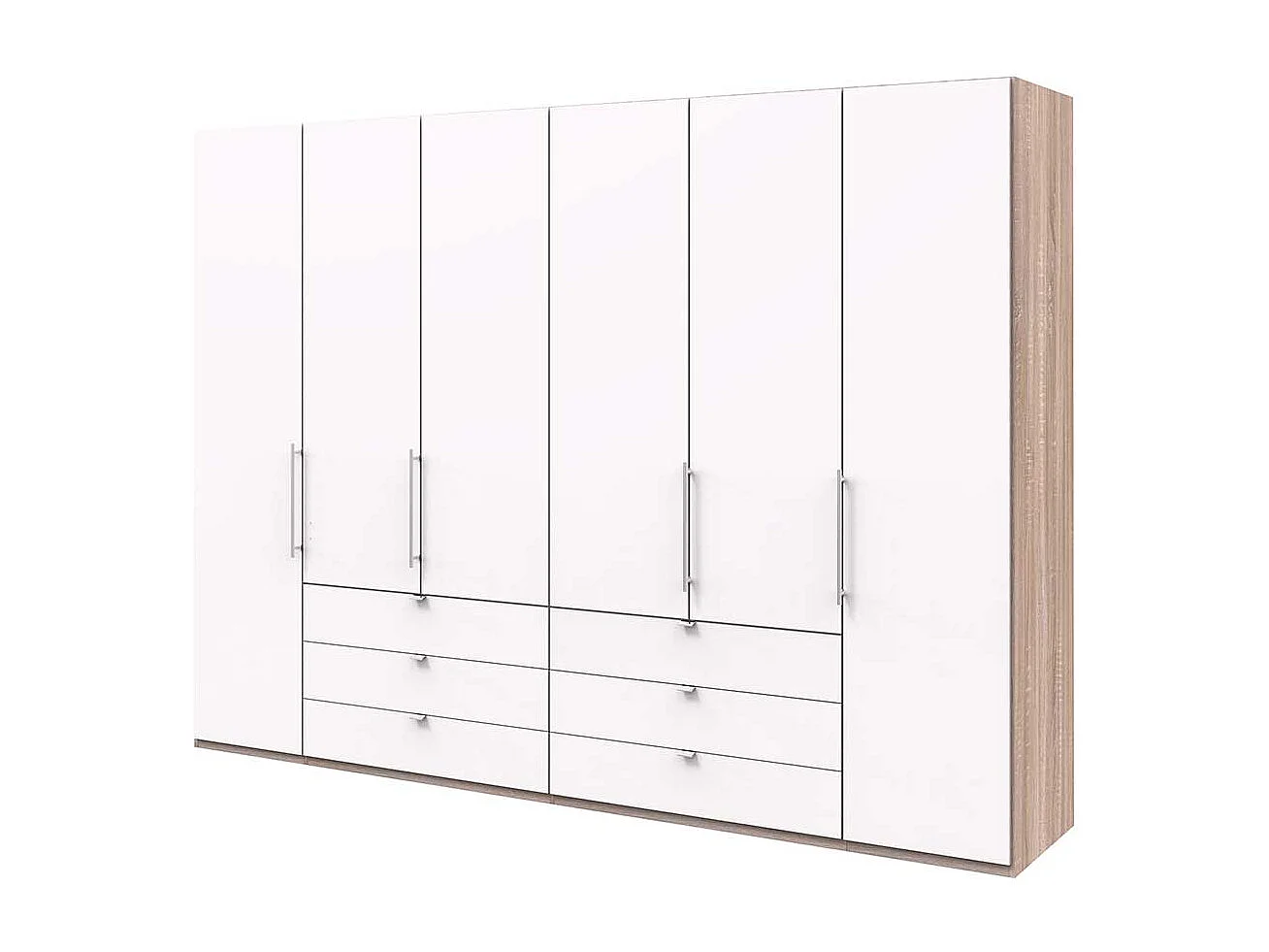 Panorama Ankleideschrank in Weiß Eiche Sägerau