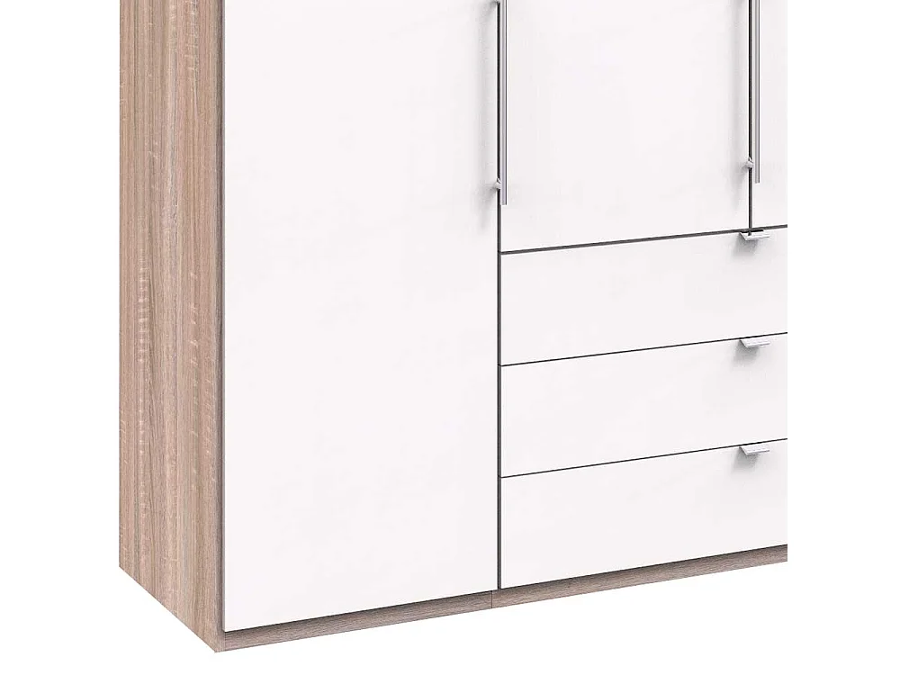 Panorama Ankleideschrank in Weiß Eiche Sägerau