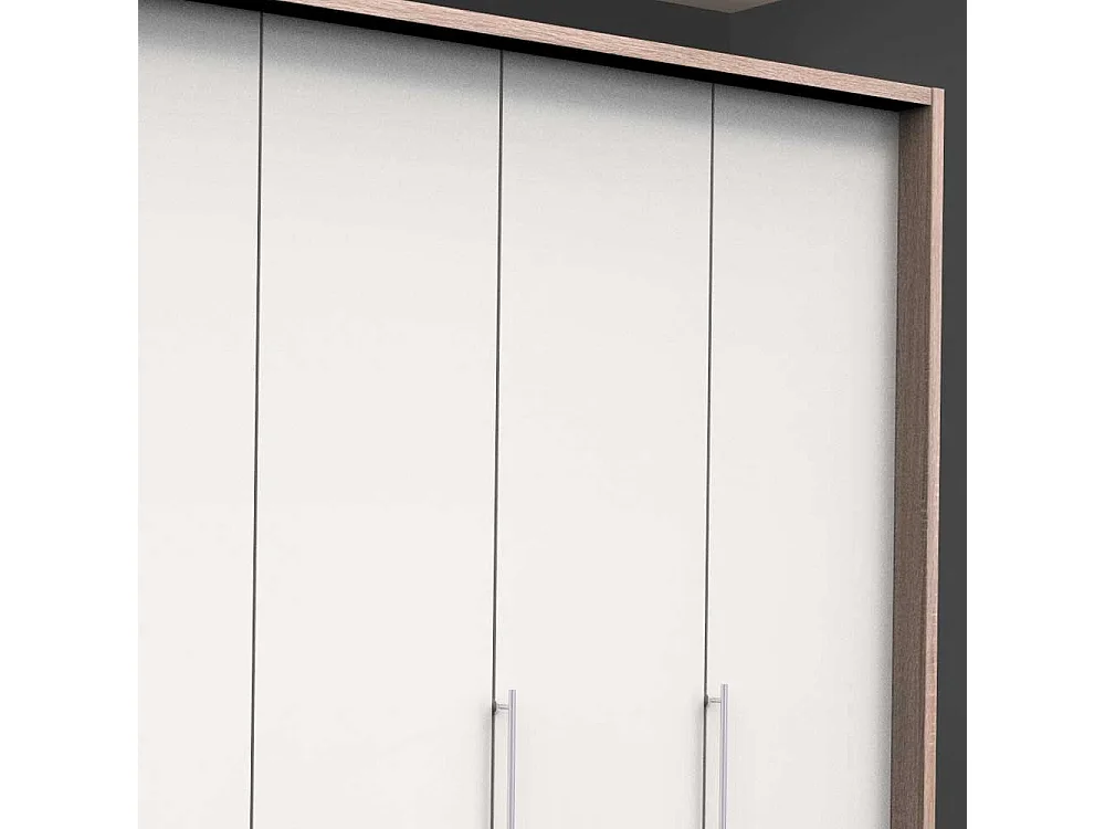 Panorama Ankleideschrank in Weiß Eiche Sägerau