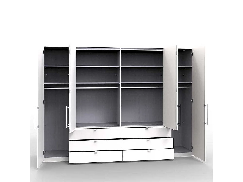 Panorama Ankleideschrank in Weiß Eiche Sägerau