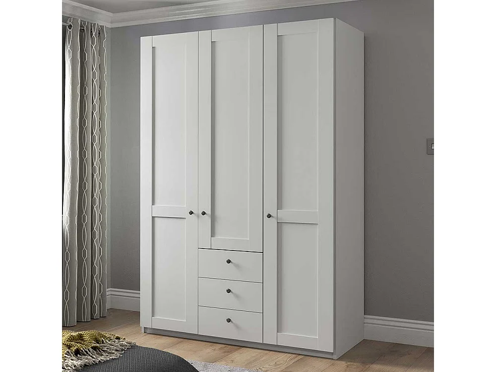 Schlafzimmerkleiderschrank Landhaus in Weiß 150 cm breit