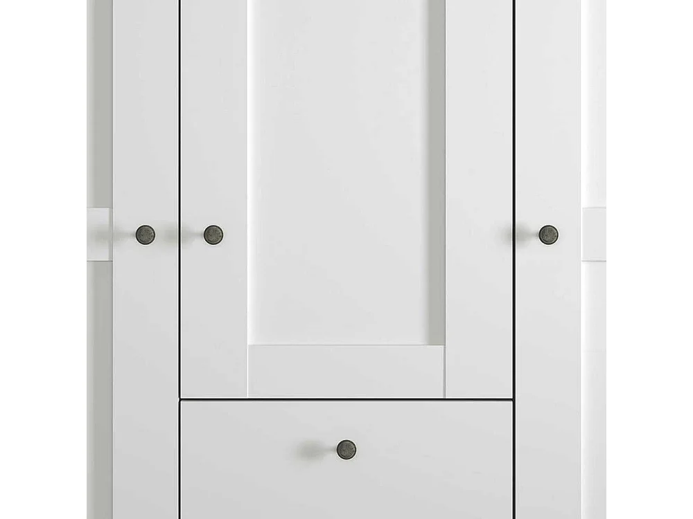 Schlafzimmerkleiderschrank Landhaus in Weiß 150 cm breit