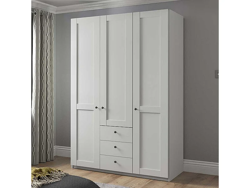 Schlafzimmerkleiderschrank Landhaus in Weiß 150 cm breit