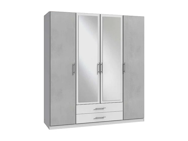 Schlafzimmerkleiderschrank zweifarbig 179 cm breit Spiegeltüren