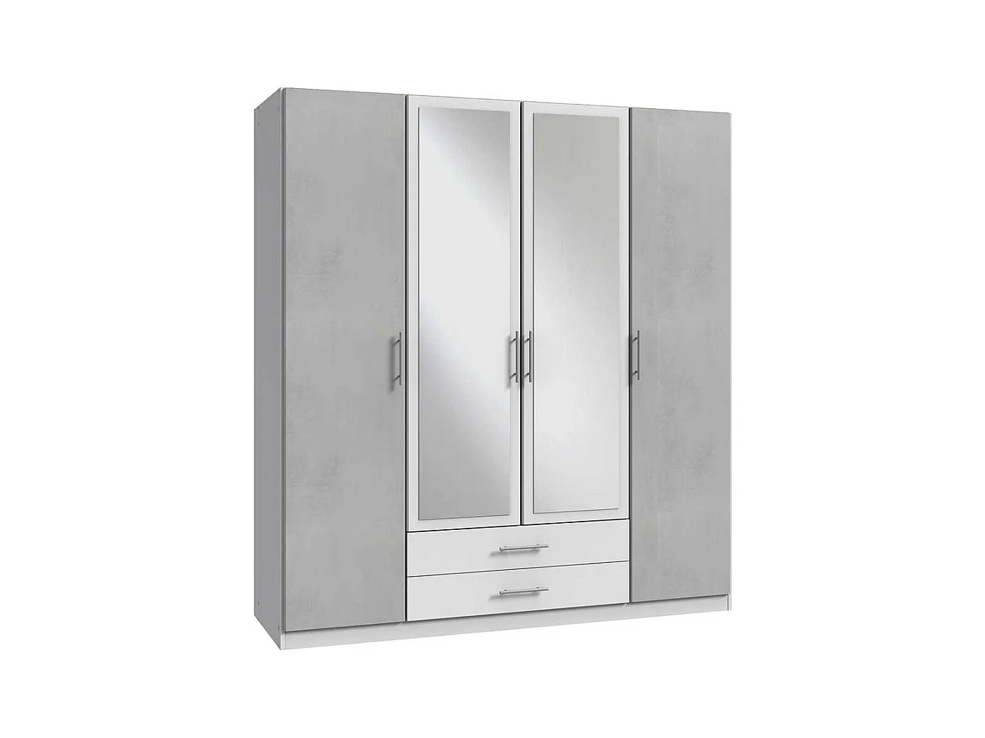 Schlafzimmerkleiderschrank zweifarbig 179 cm breit Spiegeltüren