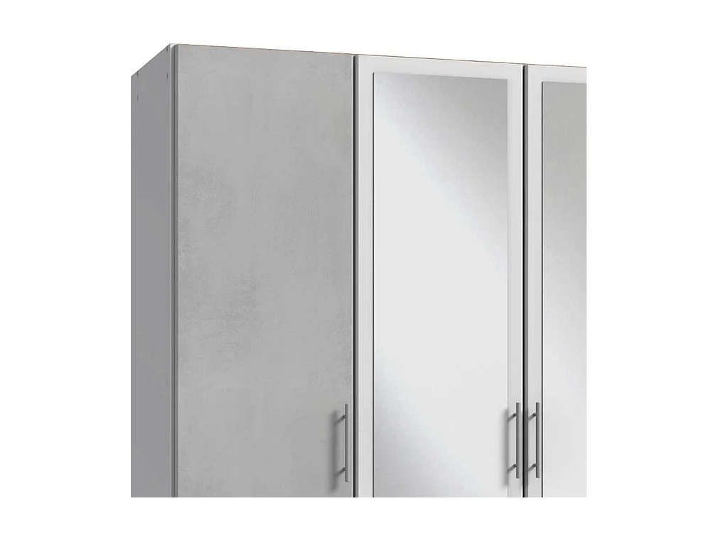 Schlafzimmerkleiderschrank zweifarbig 179 cm breit Spiegeltüren