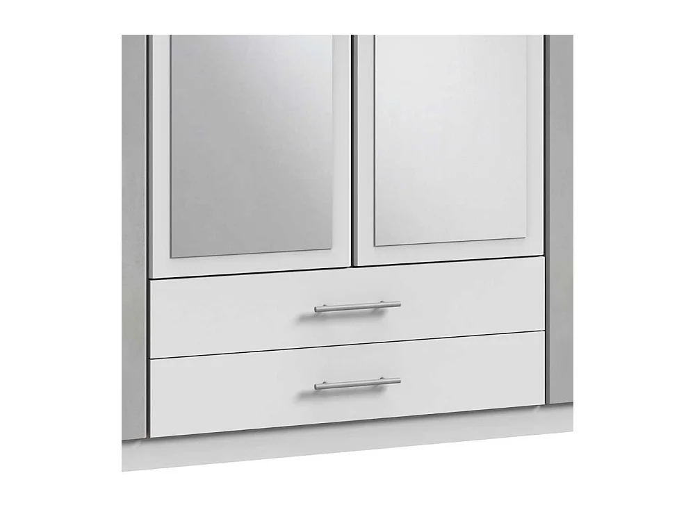 Schlafzimmerkleiderschrank zweifarbig 179 cm breit Spiegeltüren