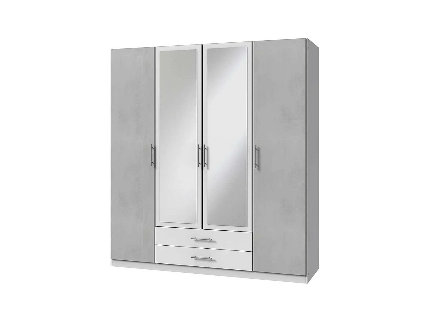 Schlafzimmerkleiderschrank zweifarbig 179 cm breit Spiegeltüren
