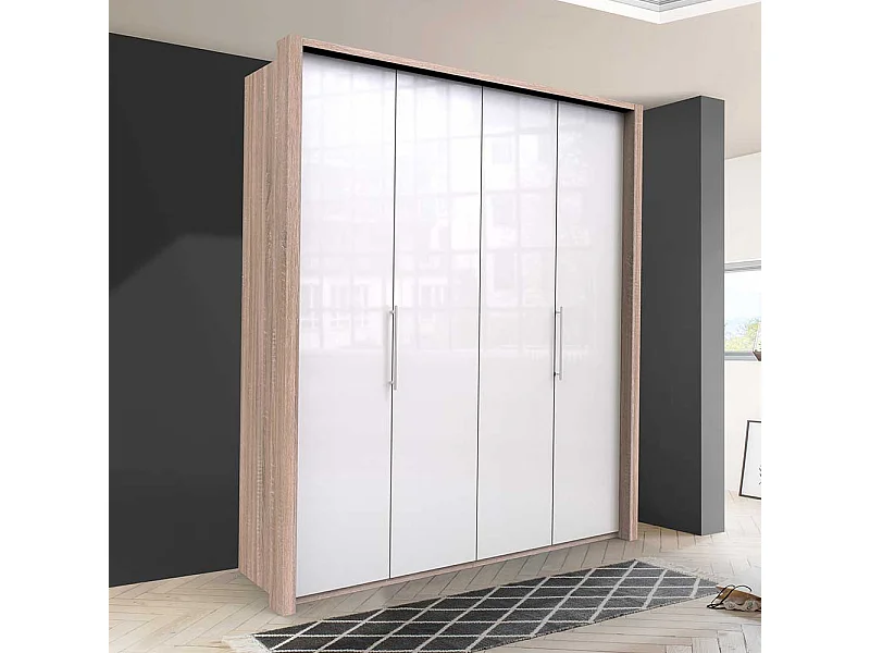 Großer Ankleideschrank mit Falttüren glasbeschichtet