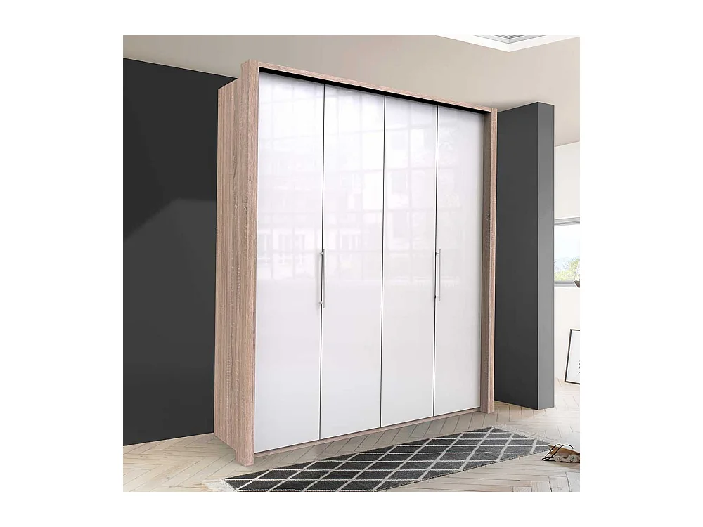 Großer Ankleideschrank mit Falttüren glasbeschichtet