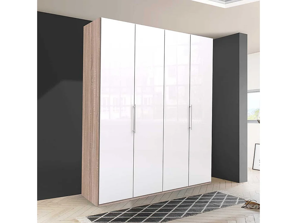 Großer Ankleideschrank mit Falttüren glasbeschichtet