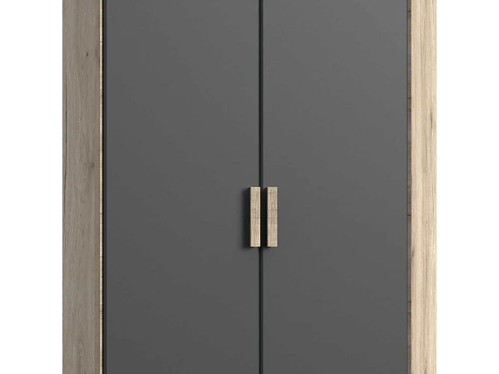 Schlafzimmereckschrank modern in Eiche San Remo Dunkelgrau