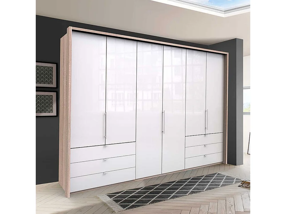 Schlafzimmerkleiderschrank mit Falttüren und Schubladen modern