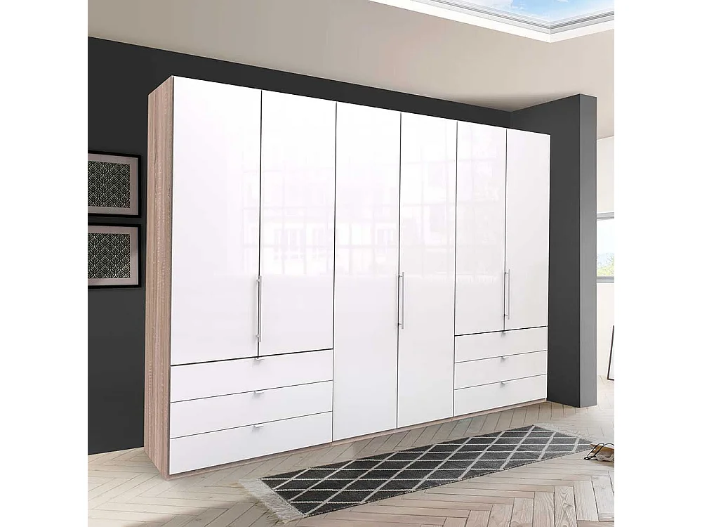 Schlafzimmerkleiderschrank mit Falttüren und Schubladen modern