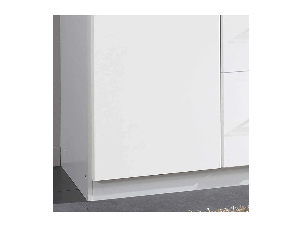 Weißer Schlafzimmerkleiderschrank mit Spiegeltüren drei Schubladen