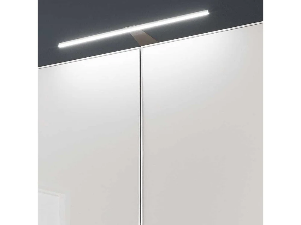 Schlafzimmerkleiderschrank in Weiß und Hellgrau Glas beschichtet