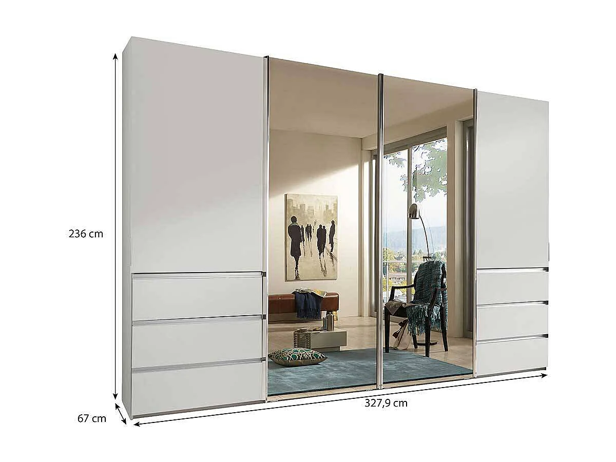 Schiebeschrank in modernem Design 330 cm breit - 67 cm tief