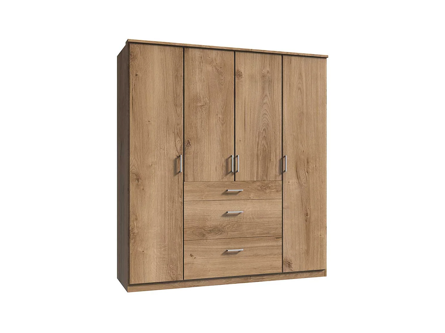 Drehtürenkleiderschrank mit Schubladen in Plankeneiche NB Made in Germany