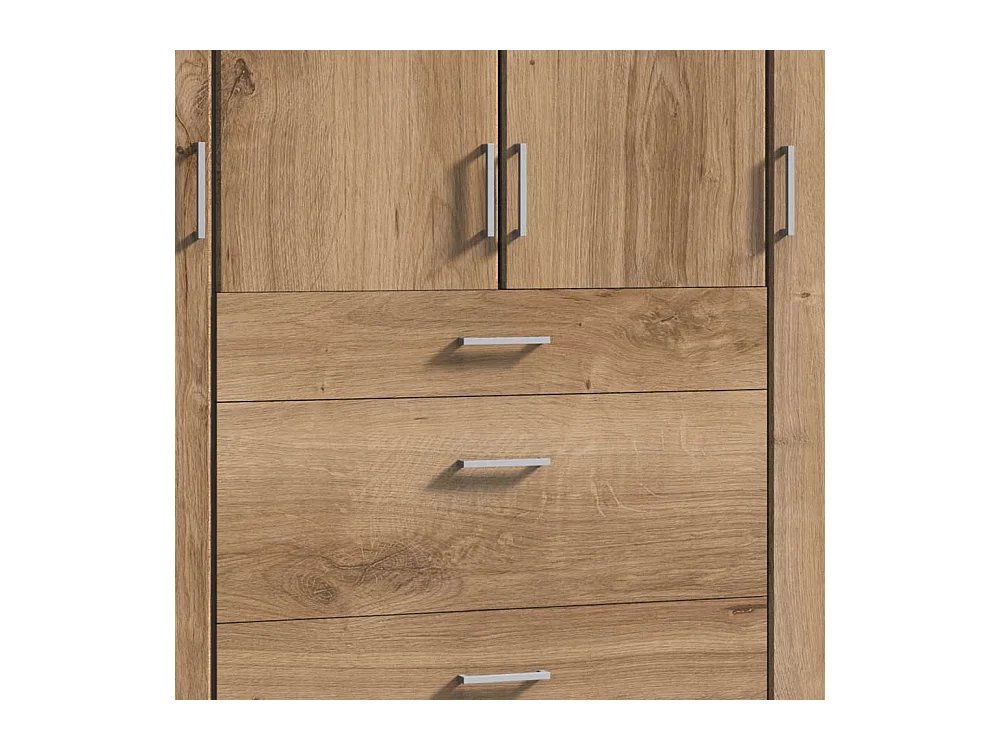 Drehtürenkleiderschrank mit Schubladen in Plankeneiche NB Made in Germany