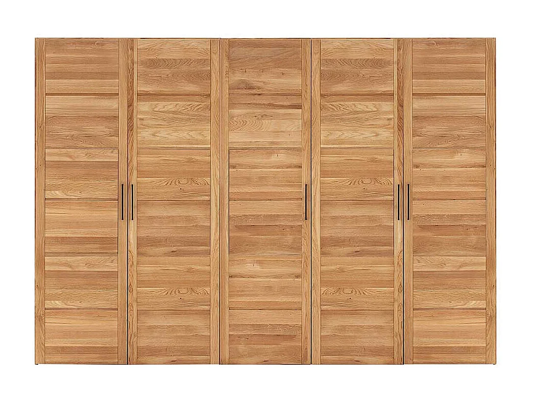 Drehtürenkleiderschrank aus Wildeiche Massivholz 5 türig