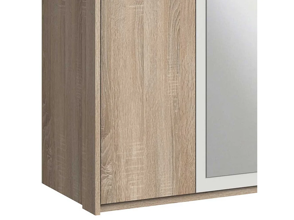 Zweifarbiger Schlafzimmerkleiderschrank mit Spiegeltüren zwei Schubladen