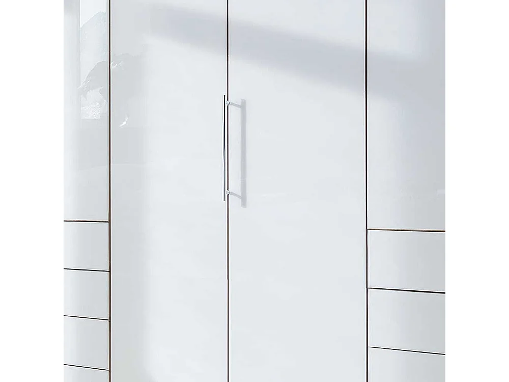 Schlafzimmerkleiderschrank in Weiß und Eiche Bianco Falttüren