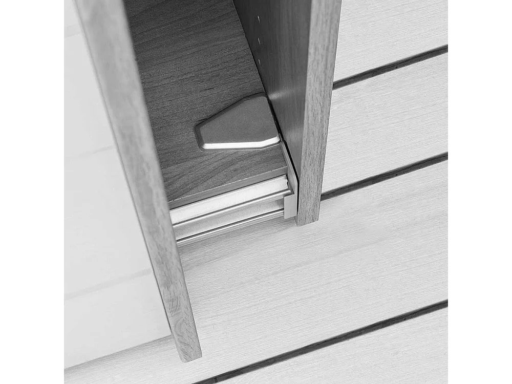 Schiebeschrank in Eiche Bianco Weiß glasbeschichtet