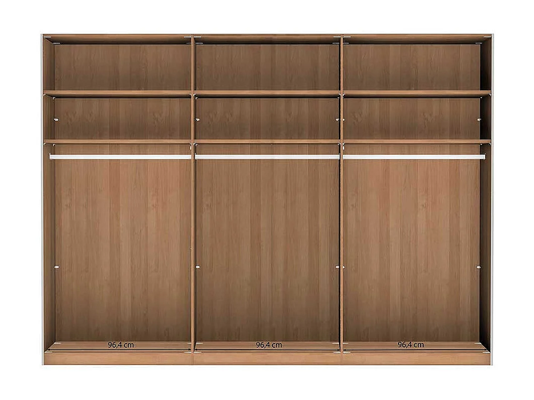 Schiebeschrank in Eiche Bianco Weiß glasbeschichtet