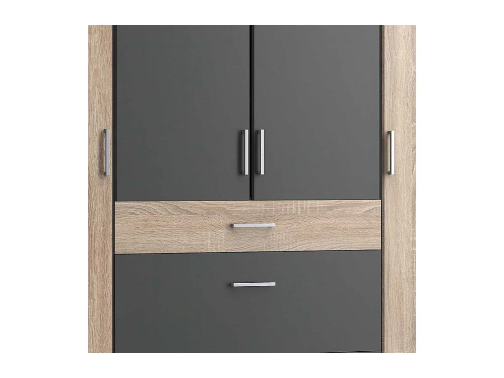 Drehtürenkleiderschrank modern mit drei Schubladen Made in Germany