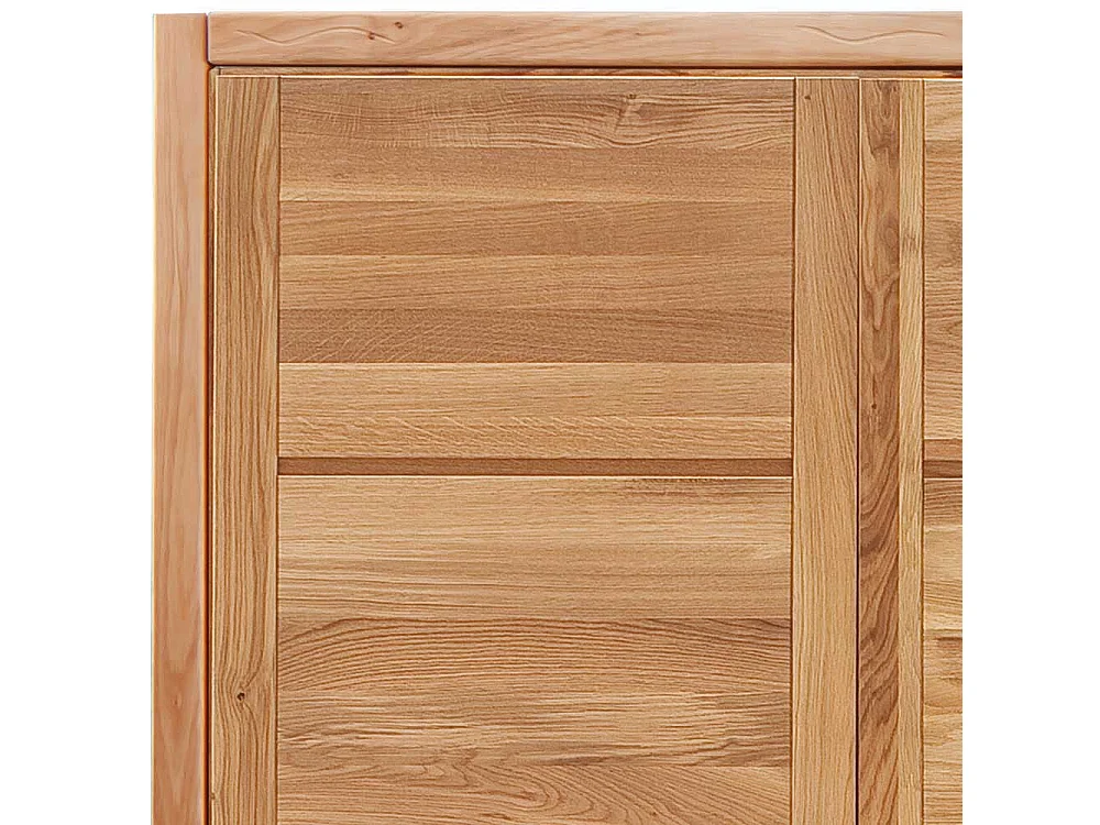 Massivholzkleiderschrank mit Glas 2 türig Holz Oberfläche geölt