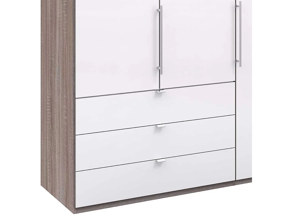 Gleittüren Schrank in Weiß Eiche Trüffelfarben