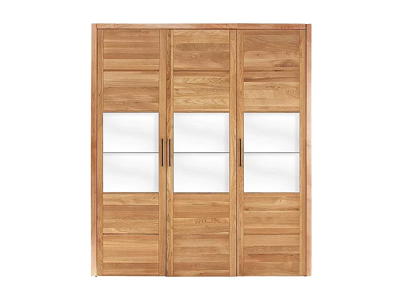 Schlafzimmerkleiderschrank Holz aus Wildeiche Glasbeschichtung weiß