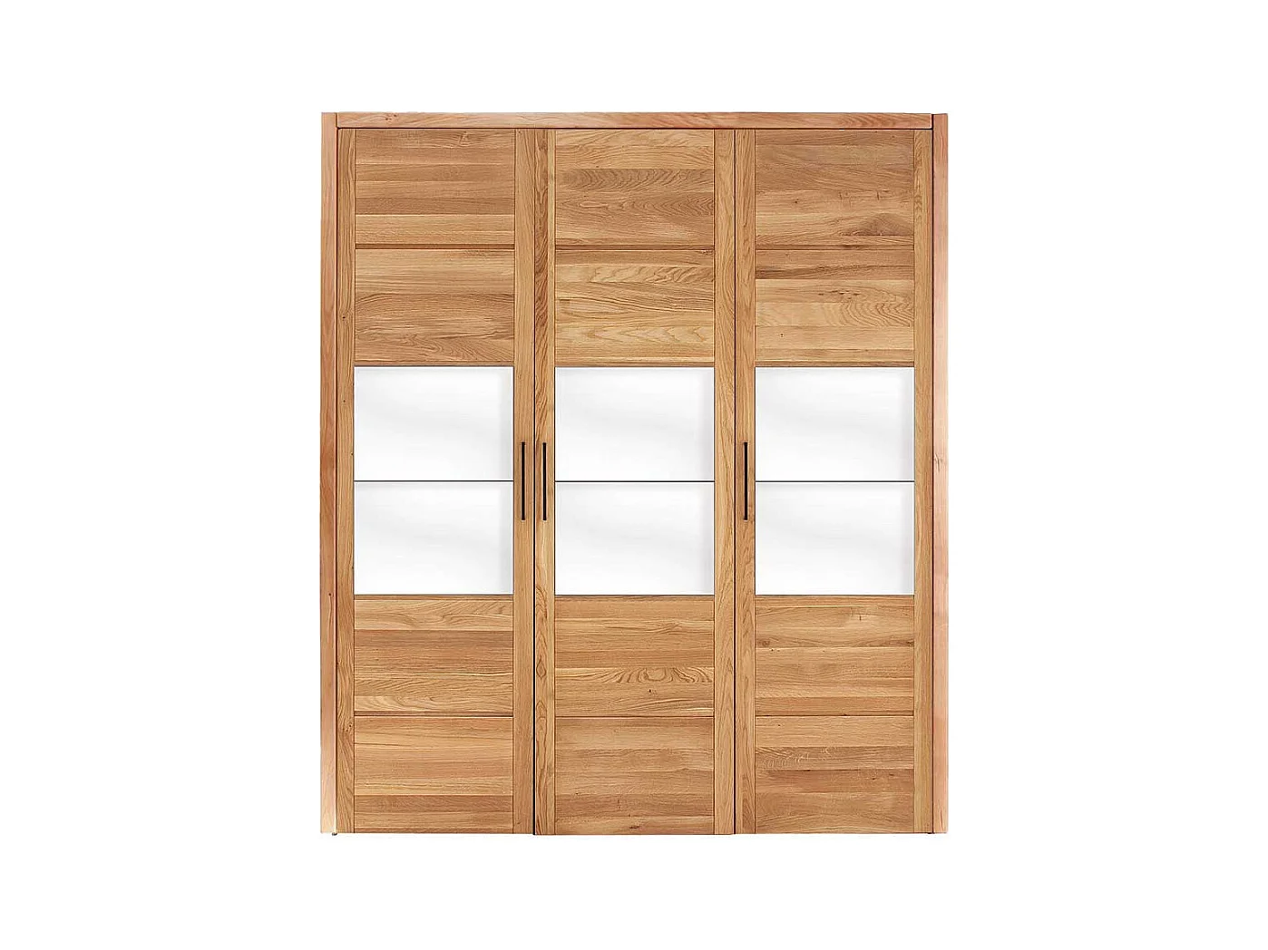 Schlafzimmerkleiderschrank Holz aus Wildeiche Glasbeschichtung weiß