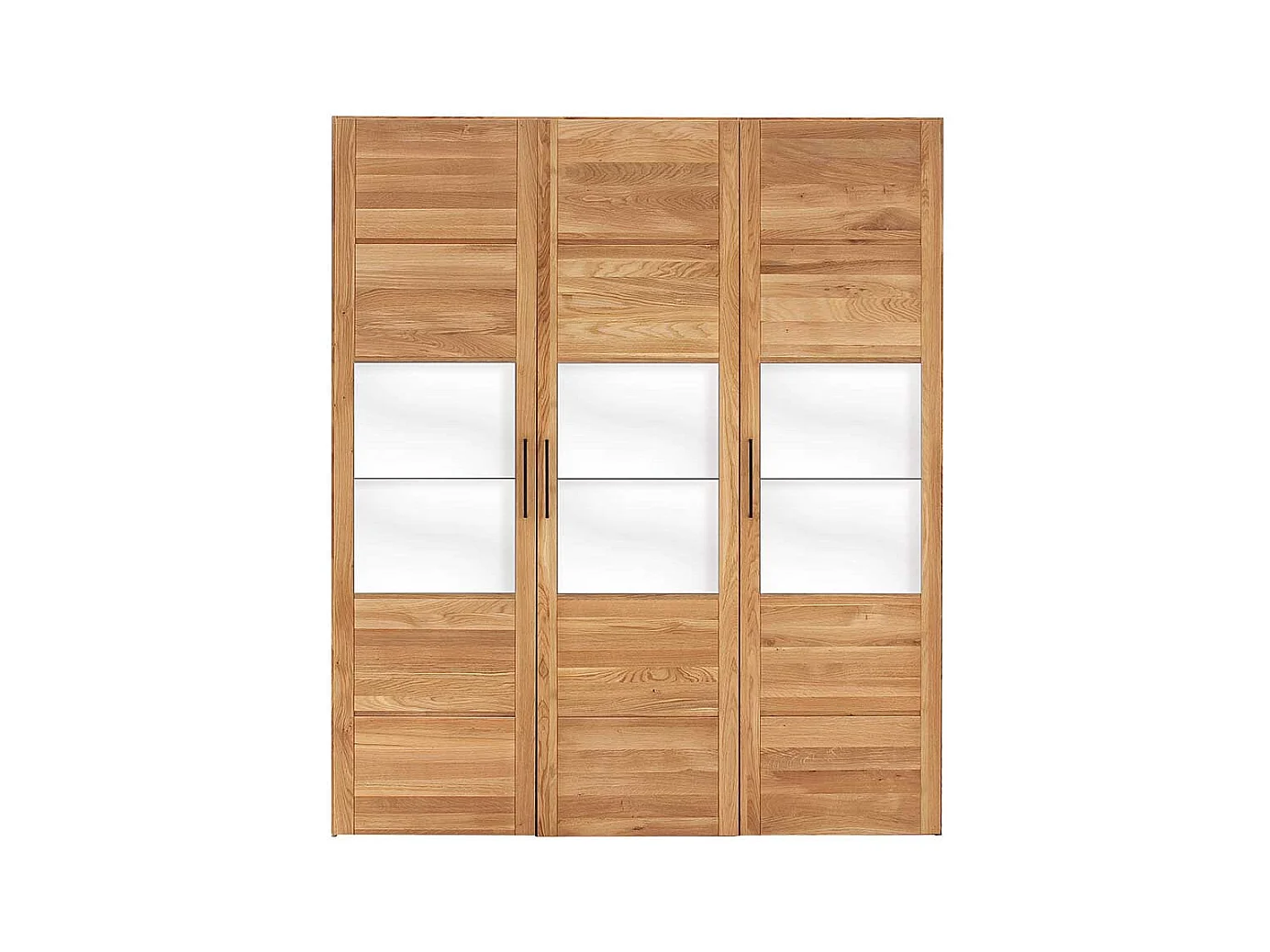 Schlafzimmerkleiderschrank Holz aus Wildeiche Glasbeschichtung weiß