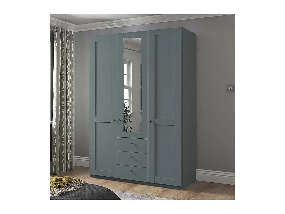 Landhausschlafzimmerschrank modern mit drei Schubladen Drehtüren