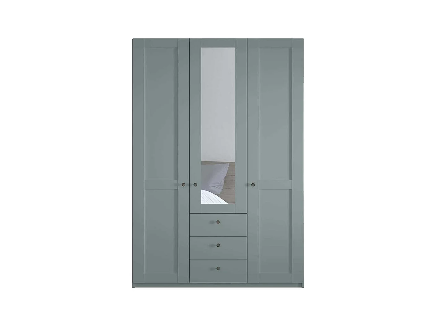 Landhausschlafzimmerschrank modern mit drei Schubladen Drehtüren