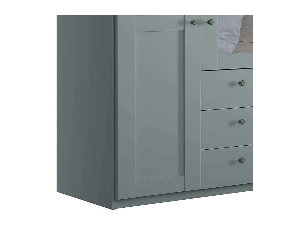 Landhausschlafzimmerschrank modern mit drei Schubladen Drehtüren