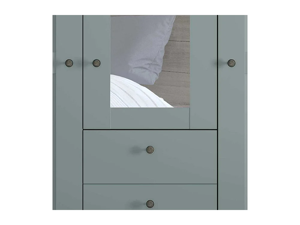 Landhausschlafzimmerschrank modern mit drei Schubladen Drehtüren