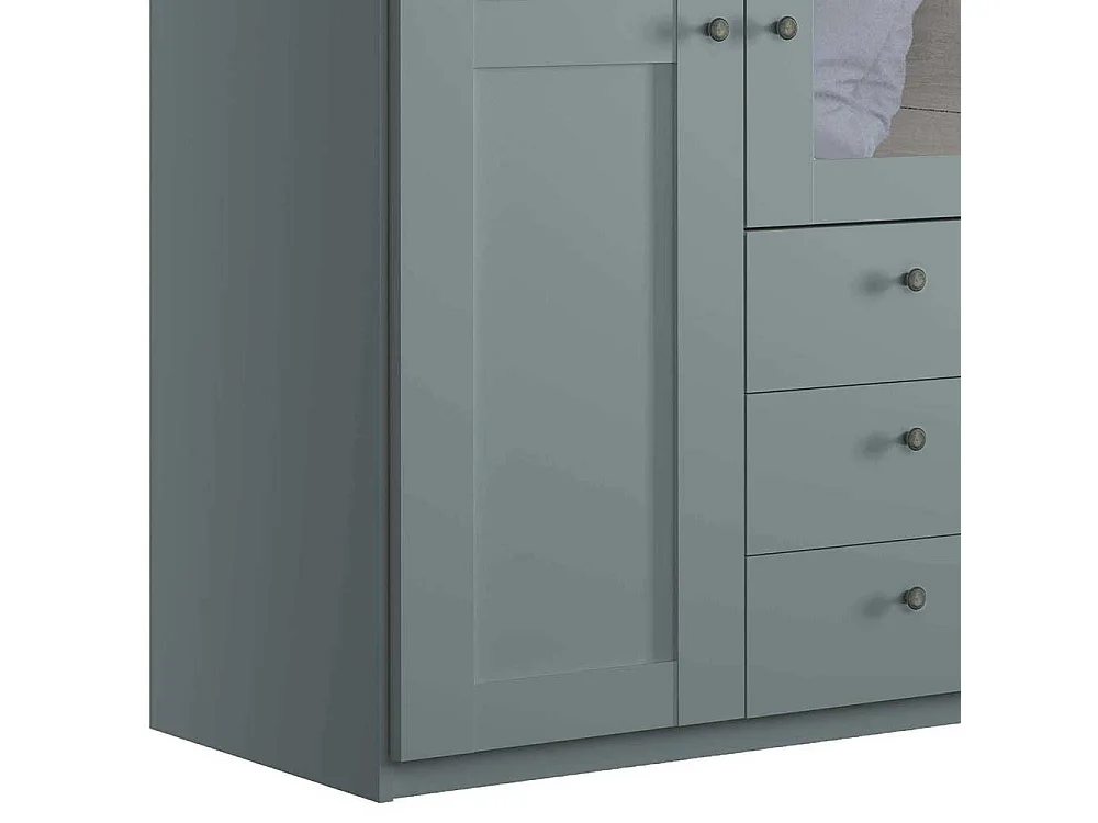 Landhausschlafzimmerschrank modern mit drei Schubladen Drehtüren