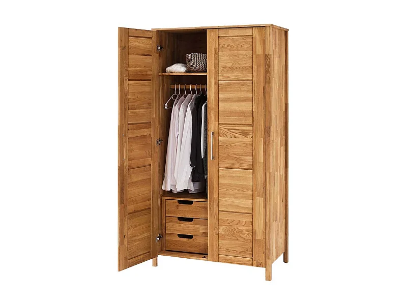 Holzkleiderschrank aus Wildeiche Massivholz geölt