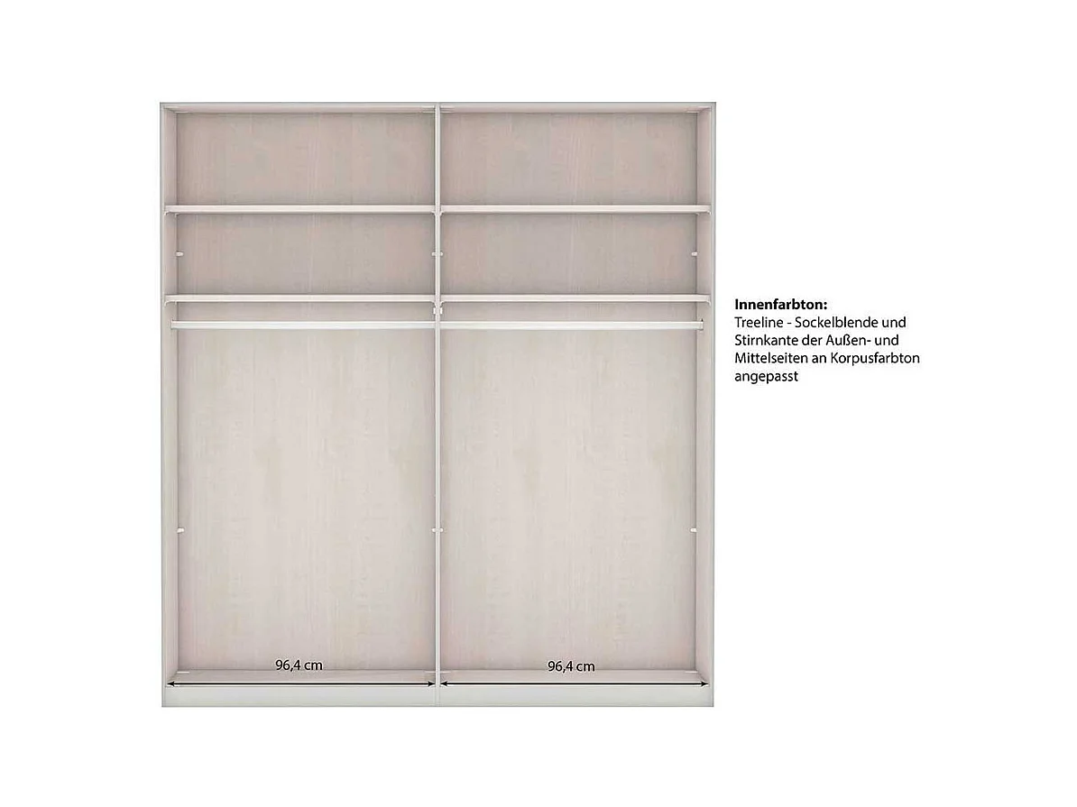 Schlafzimmerkleiderschrank Spiegel in Graugrün modernen Landhausstil