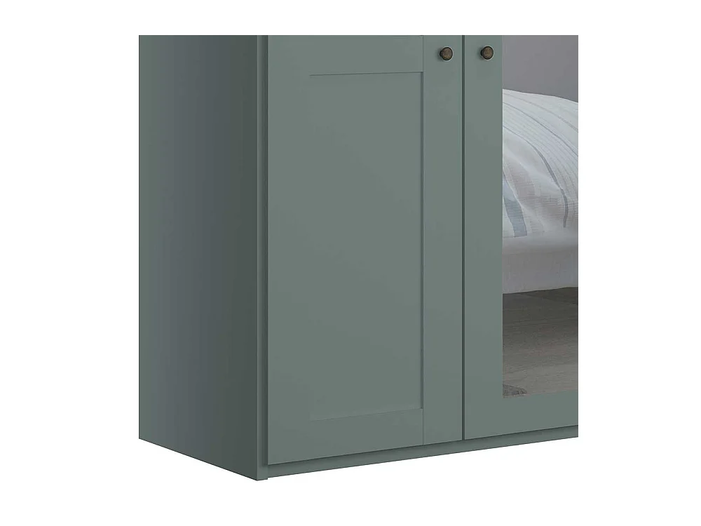 Schlafzimmerkleiderschrank Spiegel in Graugrün modernen Landhausstil
