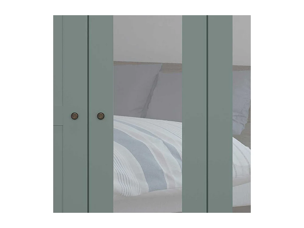 Schlafzimmerkleiderschrank Spiegel in Graugrün modernen Landhausstil