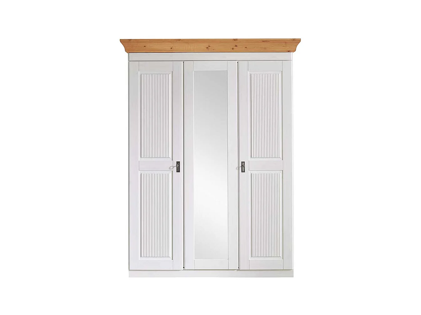 Schlafzimmerkleiderschrank Holzkleiderschrank mit Spiegel und Drehtüren