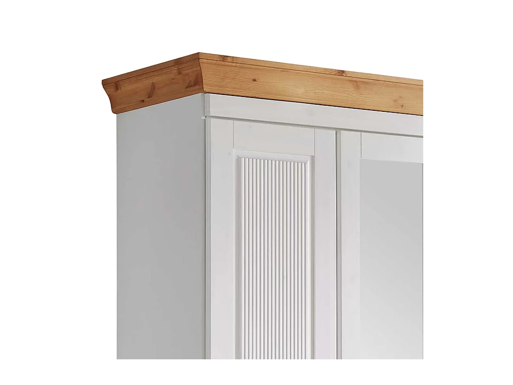 Schlafzimmerkleiderschrank Holzkleiderschrank mit Spiegel und Drehtüren